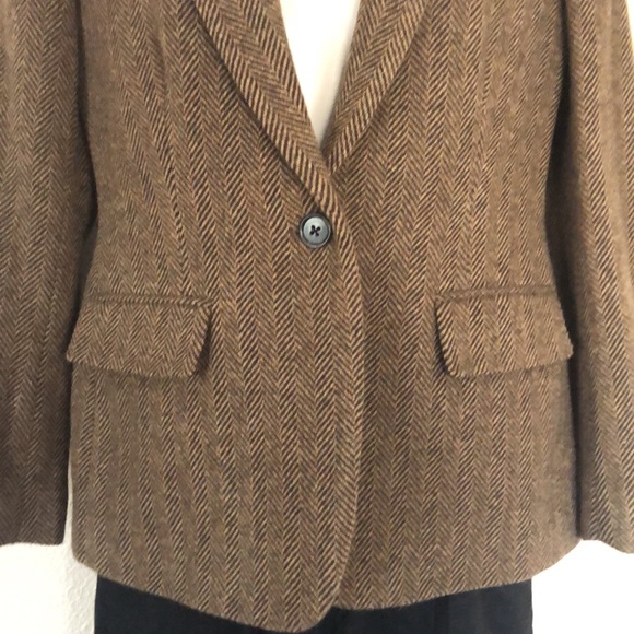 Lauren Ralph Lauren Black Label Brown Herringbone Jacket NWOT - Picture 3 of 16